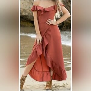 Joyfolie sz L Rah dress in Rosewood NWT